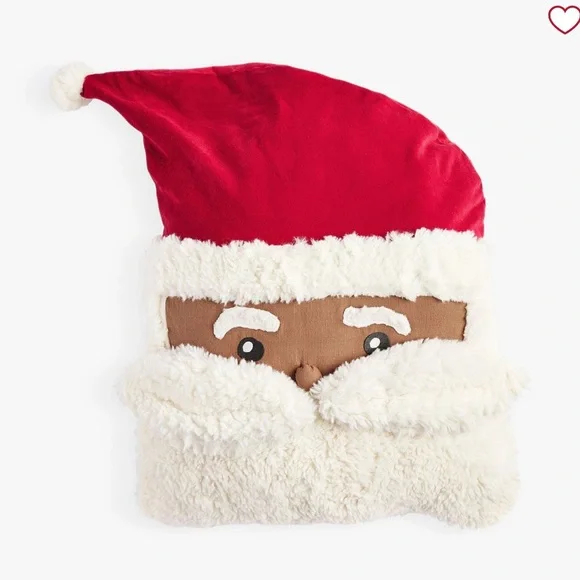 Pottery Barn Kids Black Santa Christmas Pillow 15” square NEW $55 Retail - Picture 2 of 2